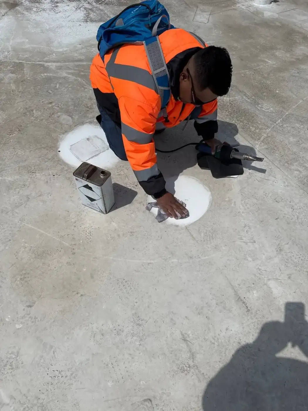 Commercial roof inspection documented in Camby